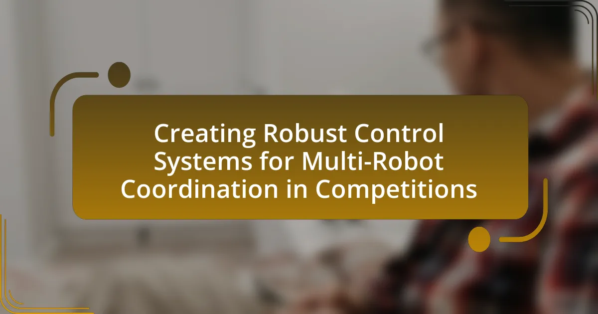 Creating Robust Control Systems for Multi-Robot Coordination in Competitions