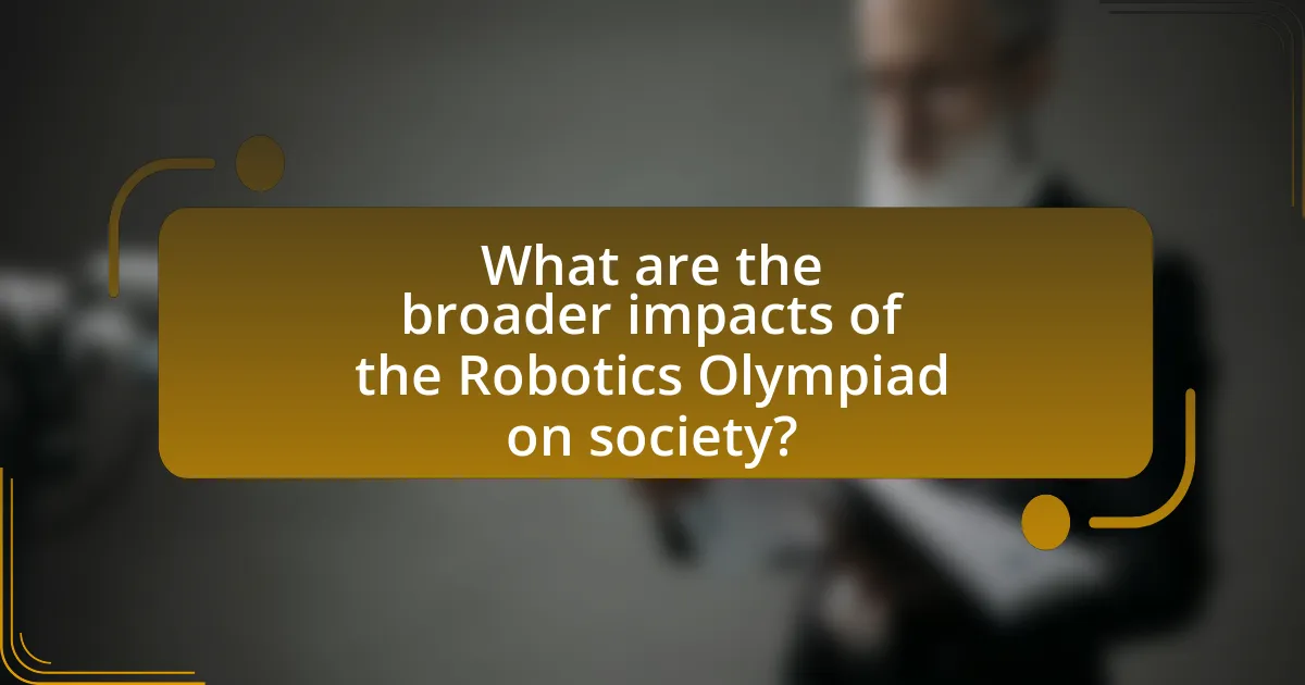 What are the broader impacts of the Robotics Olympiad on society?