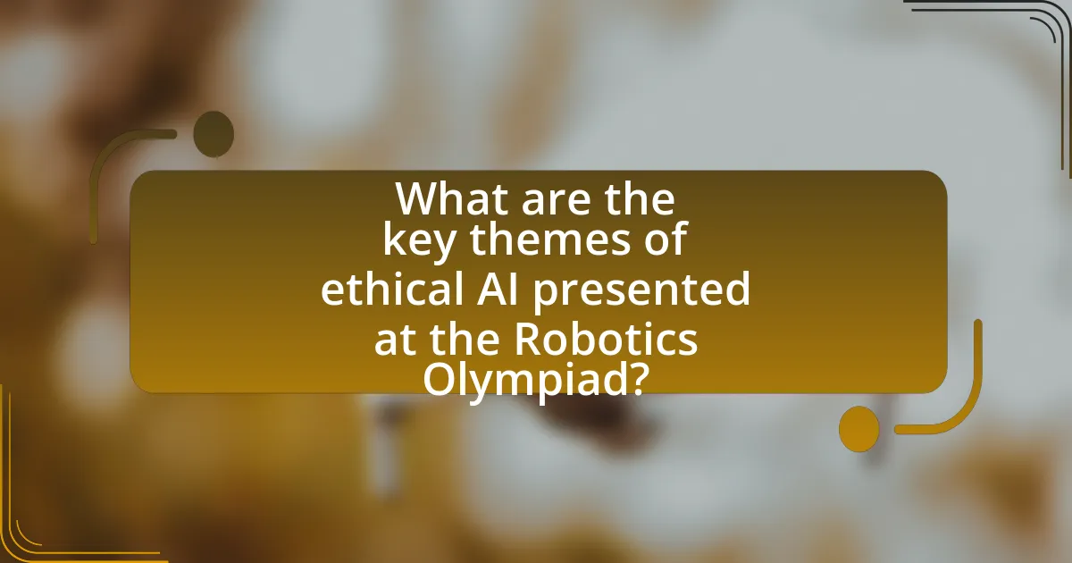 What are the key themes of ethical AI presented at the Robotics Olympiad?